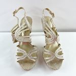 Adrianna Papell Becka Stiletto Strappy Slingback Sandal Platino Foil Gold 6.5 Photo 4