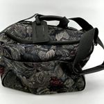 Vintage Jaguar Tapestry Floral Duffle Bag Crossbody Strap Zipper Classic Green Photo 4