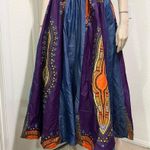 ADVANCE APPARELS Dashiki Print Denim Tie Belt Elastic Waist Maxi Skirt One Size Size undefined Photo 1