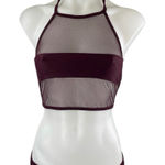 Veronica Pagan Red Burgundy Mesh Halter Bandeau Two Piece Bikini Set Swimwear L Size L Photo 0
