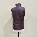Dennis Basso  Merlot Faux Fur and Leather Moto Vest, Small Photo 4