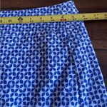Talbots Blue White Print Lined Cotton Spandex Mini Skirt Size 10 Photo 3