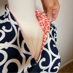 Gretchen Scott Navy And White 3/4 Sleeve Belted Dress Women’s Size Small Blue Photo 7