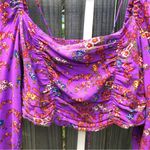 Urban Outfitters  Floral Long Puff Sleeve Hippie Cropped Peasant S Photo 1