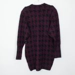 EXPRESS NWT Womens Purple Houndstooth Knit Balloon Sleeve Sweater Dress Size L Photo 5