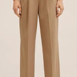 Mango high rise tanātapered straight leg trouser pants 4 Photo 0