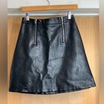 ZARA Basic Black Leather Mini Skirt. Size-Small Photo 0