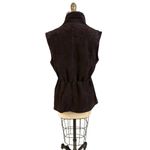 Carlisle VTG  Dark Brown Suede Sleeveless Vest Sz 14 L Gold Zippers Snaps Photo 3