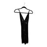 Lulus  Spread the Magic Black Sequin Lace-Up Bodycon Mini Dress Size Large New Photo 2