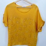 Viola Borghi Top Women LARGE Orange 100% Linen Short Sleeve Made in Italy Photo 0