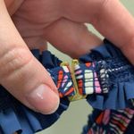 Marc by Marc Jacobs  Swimwear Bikini Top Small Blue & Multicolor Ruffle Straps Photo 3