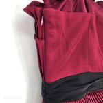 Max and Cleo Lipstick Red Pleated Ruffle Strapless Dress Black Waistband 14 Photo 4