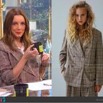 ZARA  Plaid Oversized Blazer Pink/Brown Size XS NEW Photo 1