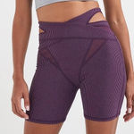 For Love & Lemons  x Revolve Purple Ribbed Cutout Biker Shorts Size L Photo 0