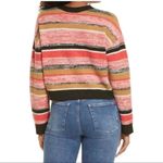 Nordstrom BP BLACK MARL STRIPE Button Down Red Black V-Neck Crop Cardigan Sweater XS Photo 13