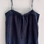 American Eagle Tank Womens Small Blue Crochet Trim Babydoll Y2K Boho Tie Photo 0