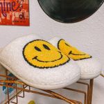 Smiley Face Plush Slippers Size M Photo 3
