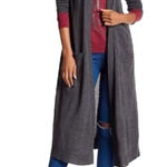 Zadig & Voltaire Romy Merino Wool Gray Contrast Long Sleeve Long Cardigan MEDIUM Photo 0