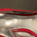 Etienne Aigner Women's Crisscross Strap Texture Red Sling Back Wedge Sandals 6.5 Photo 2