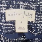 Maison Jules  Size 4 Blue/White/Silver Metallic Tweed Back Zip Lined Skirt Photo 7