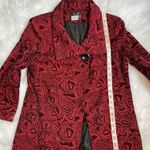 City Girl Nancy Bolen Blazer Jacket Red Black Embroidered Button Size Small Photo 11