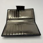 Fossil  Logan Tab Clutch Wallet Black Gold Metallic Shiny Interior Leather Photo 6