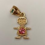 Gold Plated October (Tourmaline) Boy Birthstone Pendant Photo 0