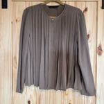 ZARA Taupe Pleated Zip Front lightweight swing jacket size Medium Photo 4