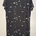 BP NEW . Charcoal Grey T-shirt Dress Nordstrom Artsy Retro 80s Paint Splatter Photo 0