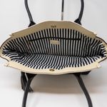 Kate Spade Southport Avenue Linda Two-Tone Leather Tote Buttermilk Midnight Bag Photo 6