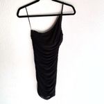 Princess Polly Jocasta Mini Dress Black One Shoulder Ruched Sz 4 Photo 3