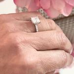 2 Carat Princess Moissanite Diamond Ring Set 5 Silver Photo 6