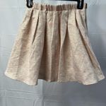 Talula Aritzia  Striped Shimmer Pleated Flair Mini Skirt Womens 2 Elasticic Waist Photo 1