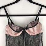 Victoria's Secret VTG Victoria’s Secret black & pink laced teddy‎ Photo 2