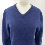 Vintage 90s Jos A Bank Merino Wool Sweater V Neck Fitted Long Sleeve Navy S/ M Blue Photo 2