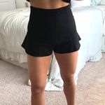 High Waisted Black Ruffle Shorts Photo 0