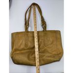 Frye Melissa Leather Mustard Tote Bag Cognac Large Shoulder Handbag W Stain Photo 3