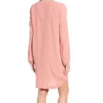 Madewell  Pink Long Sleeve Shift Dress Knee Length Solid Preppy Crepe Photo 1
