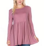 Zenana  Dusty Rose Babydoll Top  Photo 0