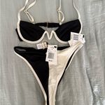 l*space NWT L* Nico Black and White Bikini Top Jada Bottoms Set Photo 2