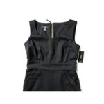 Alfani NWT Sheath in Ebony Black Sleeveless Exposed Back Zip Stretch Dress 2 Photo 2