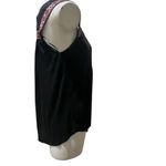 Free People  Women's Standard XS Black Crochet Sleeveless Blouse Square Neck Photo 5