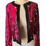 Allegra K  pink sequin cropped jacket Size Small Photo 0