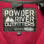 Powder River Outfitters Panhandle Womens 1/4 Zip Pullover Burgundy Pockets Large Red Photo 1