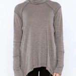 Free People We The Free Turtleneck Split Back Taupe Top Size Medium Photo 0