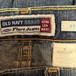 Old Navy Blue Medium Wash Faded Mid Rise Denim Ankle Flare Jeans Size 8 Photo 3