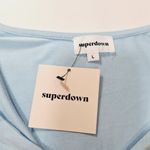 superdown  Matilda Wrap Crop Top in Baby Blue Large Photo 4