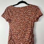Isabel Maternity Brown Animal Print Short Sleeve Dress Photo 8