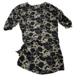 ZARA Basic Dress Womens Medium Animal Print Tie Waist Short Sleeve Chic Stylish Photo 0