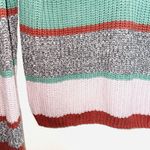 Maurice's Multicolor Striped Button Front Henley Knit Sweater Photo 5